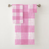 Pink and White Bold Checkered Plaid Design  (En situation)