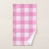Pink and White Bold Checkered Plaid Design  (Serviette à main)