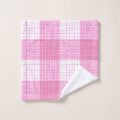 Pink and White Bold Checkered Plaid Design  (Gant de toilette)