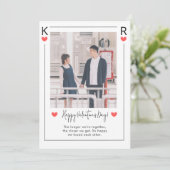 Pink and White Bonne Valentine Day Carte de vacanc (Debout devant)