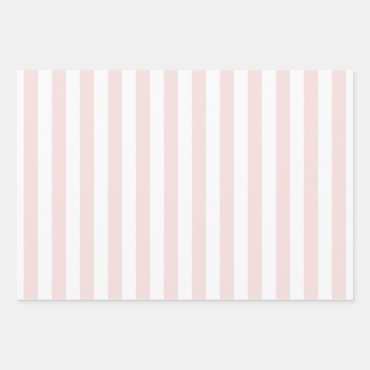 Pink and White Cabana Stripes Palm Beach Inpakpapier Vel (Voorkant)