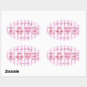 Pink and white Candy striker d'amour autocollant (Feuille)