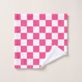 Pink and White Checkered Print (Gant de toilette)