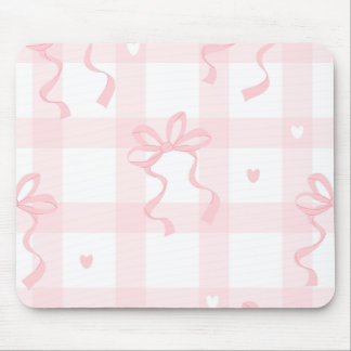 Pink and White Coquette Themed Mouse Pad Muismat