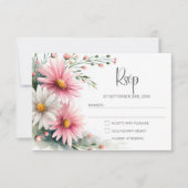 Pink and White Daisies Wedding RSVP (Devant)