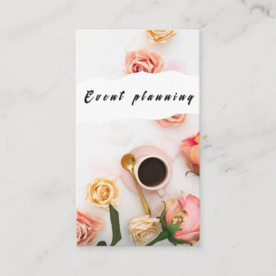 Pink and White Event Planning Carte de visite mode