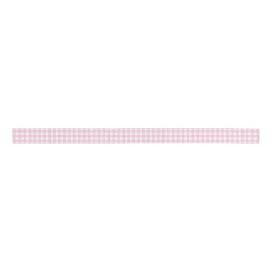 Pink and White Gingham Grosgrain Lint (Voorkant)