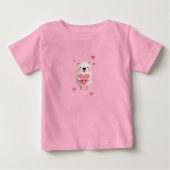 Pink and White  Kawaii Polar Bear with Hearts (Voorkant)