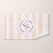 Pink and White Monogrammed Baby Stripes (Serviette à main)