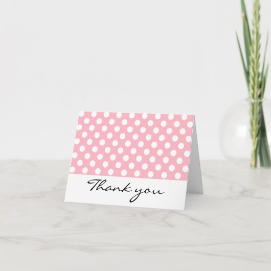 Pink and White Polka Dot Merci Notes (Devant)