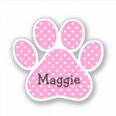Pink and White Polka Dots With Name Sticker (Voorkant)