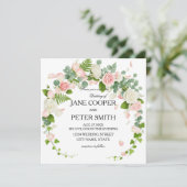 Pink and white roses Budget Wedding Invitation (Debout devant)