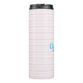 Pink and white stripes squared thermosbeker (Achterkant)