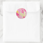 Pink and Yellow Abstract Art Sticker (Tas)