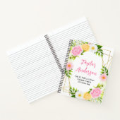 Pink and Yellow Floral Baby Birth Stats Notitieboek (Binnen)