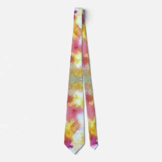 Pink and Yellow Flow H Pattern Stropdas