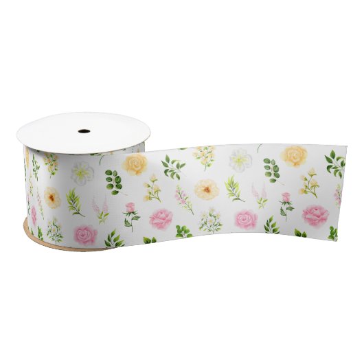 Pink and Yellow Flowers with Foliage Pattern Lint (Spoel)