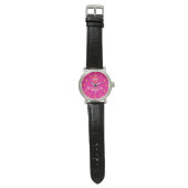 Pink and yellow minimal Monogram Name Horloge (Vlak)
