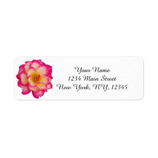 Pink and Yellow Rose Return Address Label (Voorkant)