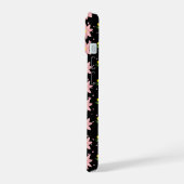 Pink and Yellow Spring Floral Pattern on Black - i (Côté gauche)