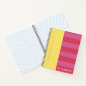 Pink and Yellow striped notebook cover design Notitieboek (Binnen)
