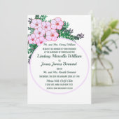 Pink Anemone Verdure Faire-part de mariage Floral (Debout devant)