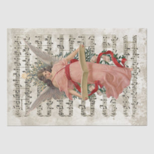 Pink Angel - kerstblad Music Decoupage Holiday Tissuepapier