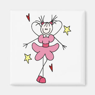 Pink Angel Stick Figuur Magnet Magneet