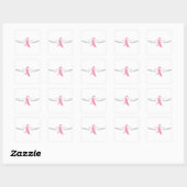 Pink Angel Wings Vierkante Sticker (Vel)