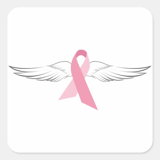 Pink Angel Wings Vierkante Sticker (Voorkant)