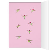 Pink Anna's Hummingbirds Birthday Card (Binnen (Links))