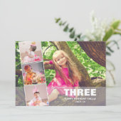 PINK Anniversaire 4 Photo Collage Faire-part de na (Debout devant)