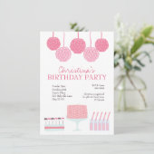 Pink Anniversaire Candy Dessert Table Invitation (Debout devant)