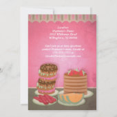 Pink Anniversaire Petit-Déjeuner Invitations (Dos)