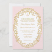 Pink Antique Paris Monogram Invitation (Devant)