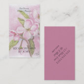 PINK APPLE BLOSSOM CARTE DE VISITE DE FLEURS DE CO (Devant / Derrière)