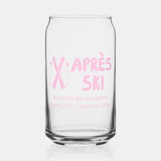 Pink Apres Ski Winter Bachelorette Party Favoriser (Recto)