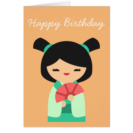 Pink aqua peach Kokeshi Japanese dolls (Devant)