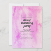 Pink aquarcolor Invitation du parti de réchauffeme (Devant)