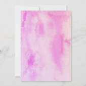 Pink aquarcolor Invitation du parti de réchauffeme (Dos)