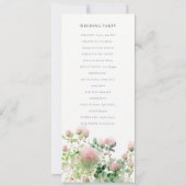 Pink Aquarelle Floral Garden Programme de mariage (Dos)