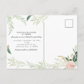 Pink aquarelle florale photo invitation anniversai (Dos)