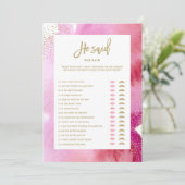 Pink Aquarelle Mariée Il A Dit Qu'Elle A Dit Carte (Debout devant)