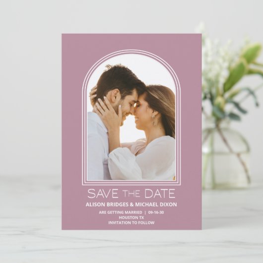 Pink Arch Wedding Bewaar de datum Save The Date (Staand voorkant)