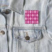 Pink Argyll Vierkante Button 5,1 Cm (In situ)