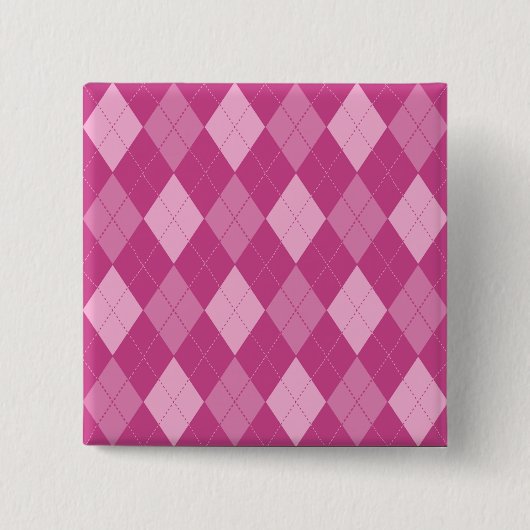 Pink Argyll Vierkante Button 5,1 Cm (Voorkant)