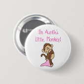 Pink Auntie's aap Ronde Button 5,7 Cm (Voorkant /achterkant)