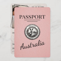 Pink Australia Passport Bewaar de datum