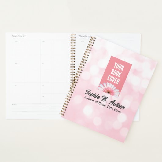 Pink Auteur Planner Avec Couverture De Livre Image (Devant avec enveloppe)