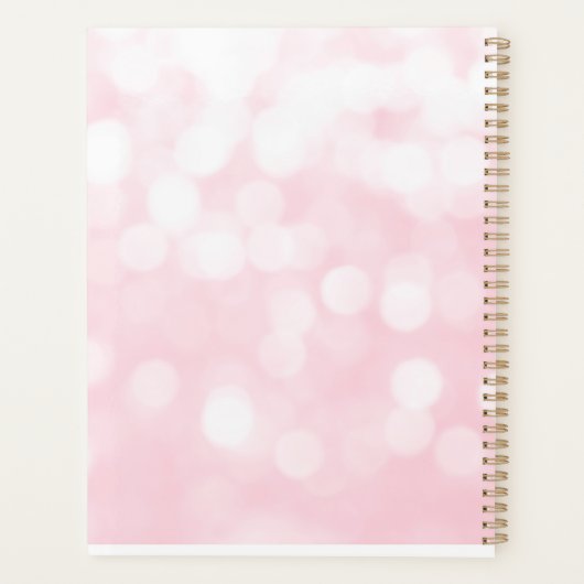 Pink Auteur Planner Avec Couverture De Livre Image (Dos)